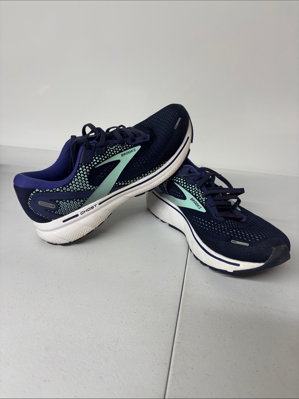Brooks Women's Navy and Mint Running Shoes